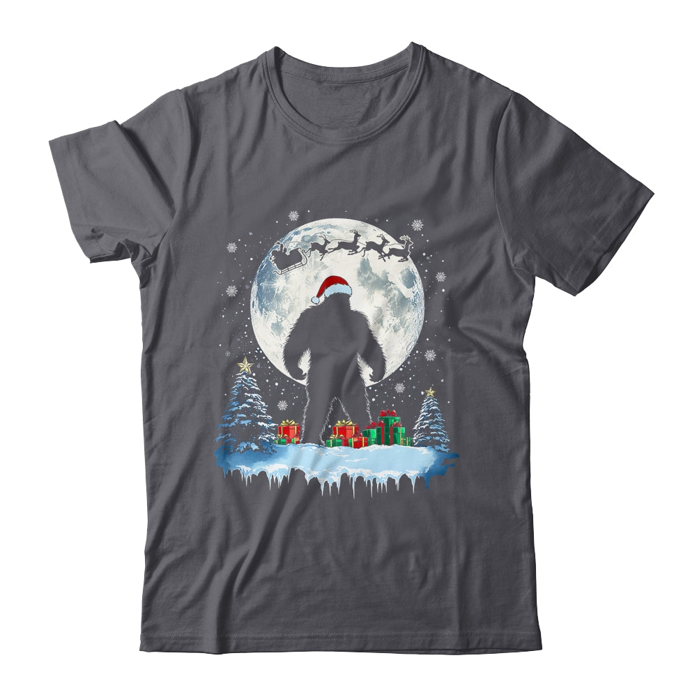 Christmas Bigfoot Santa Hat Tree Sleigh Moon Reindeer Snow Shirt & Sweatshirt | siriusteestore