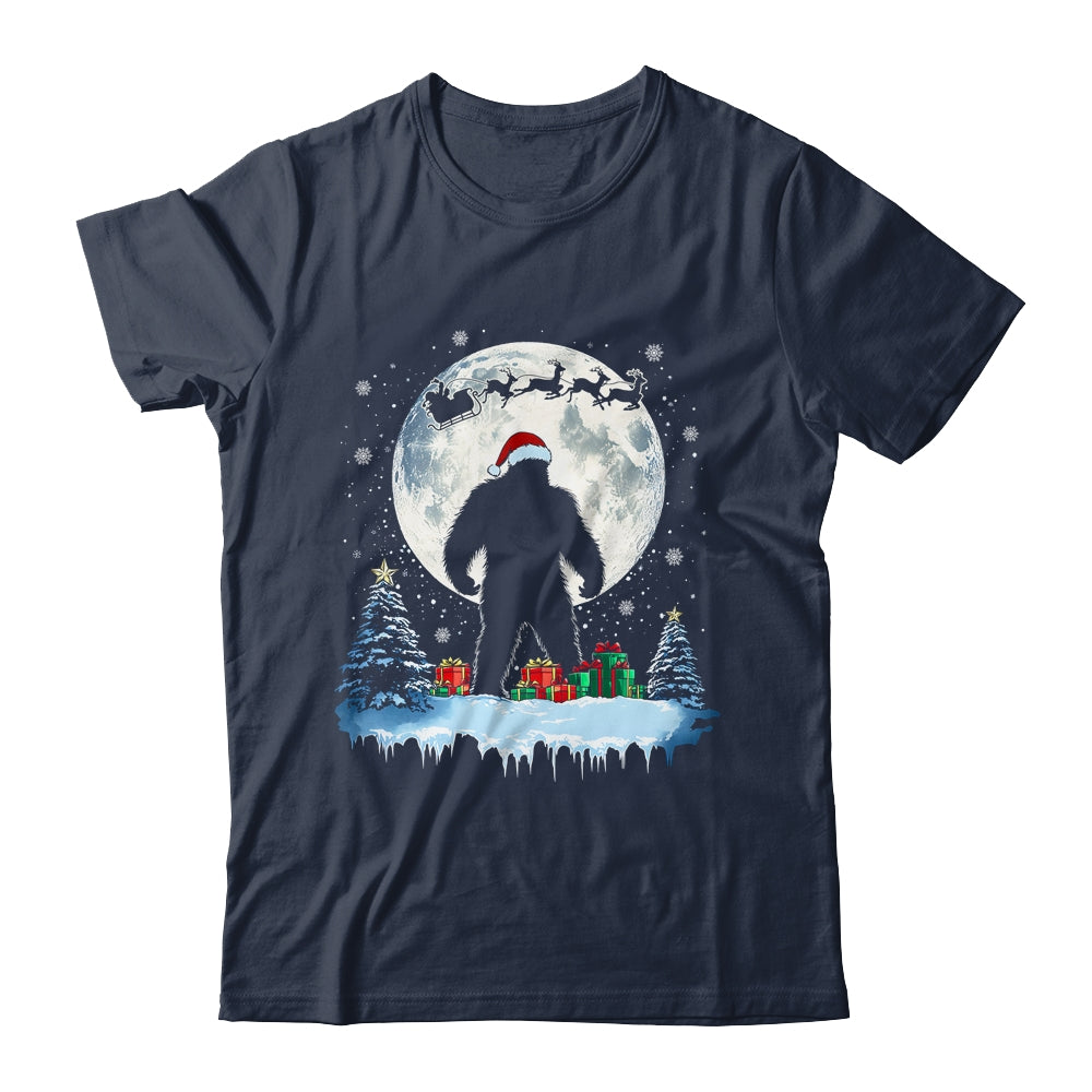 Christmas Bigfoot Santa Hat Tree Sleigh Moon Reindeer Snow Shirt & Sweatshirt | siriusteestore