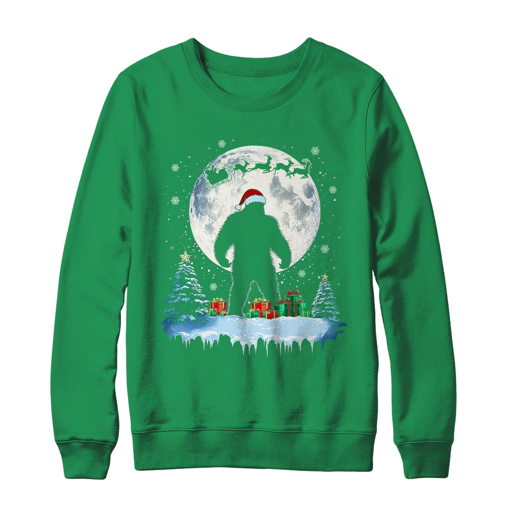 Christmas Bigfoot Santa Hat Tree Sleigh Moon Reindeer Snow Shirt & Sweatshirt | siriusteestore