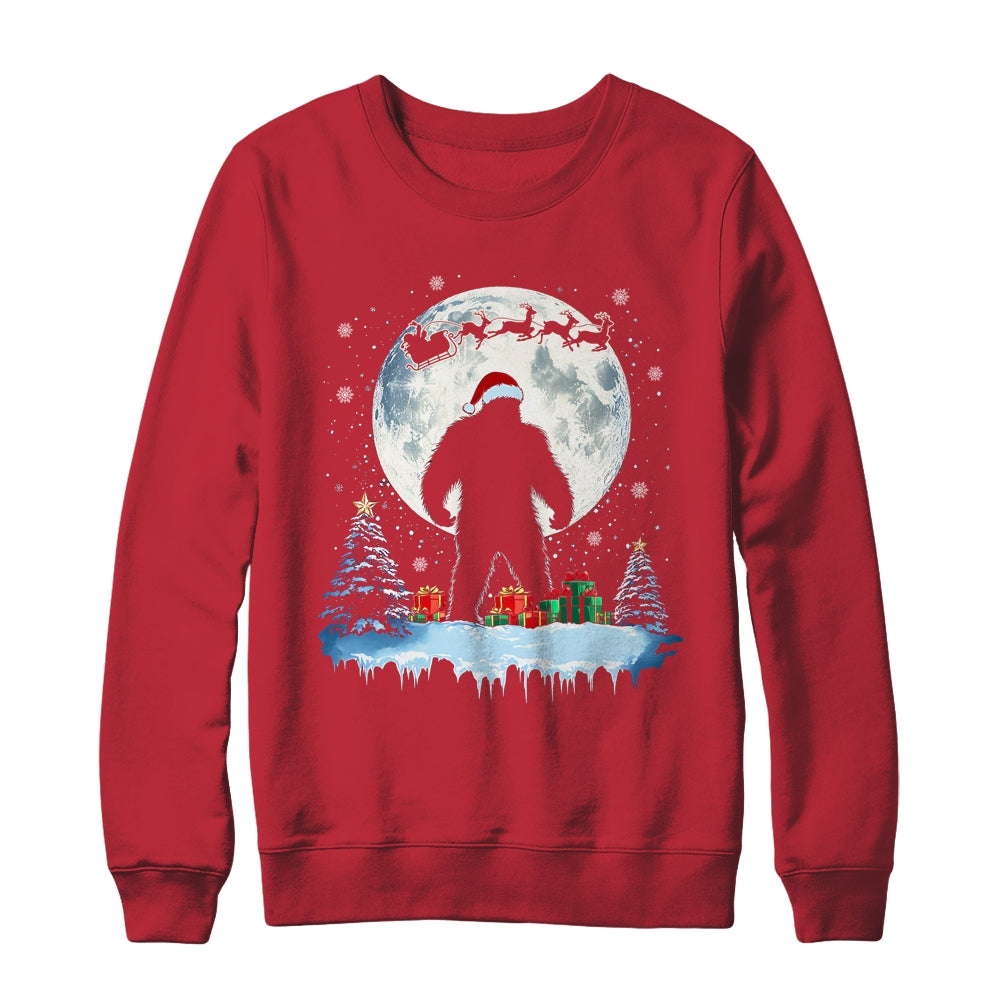 Christmas Bigfoot Santa Hat Tree Sleigh Moon Reindeer Snow Shirt & Sweatshirt | siriusteestore