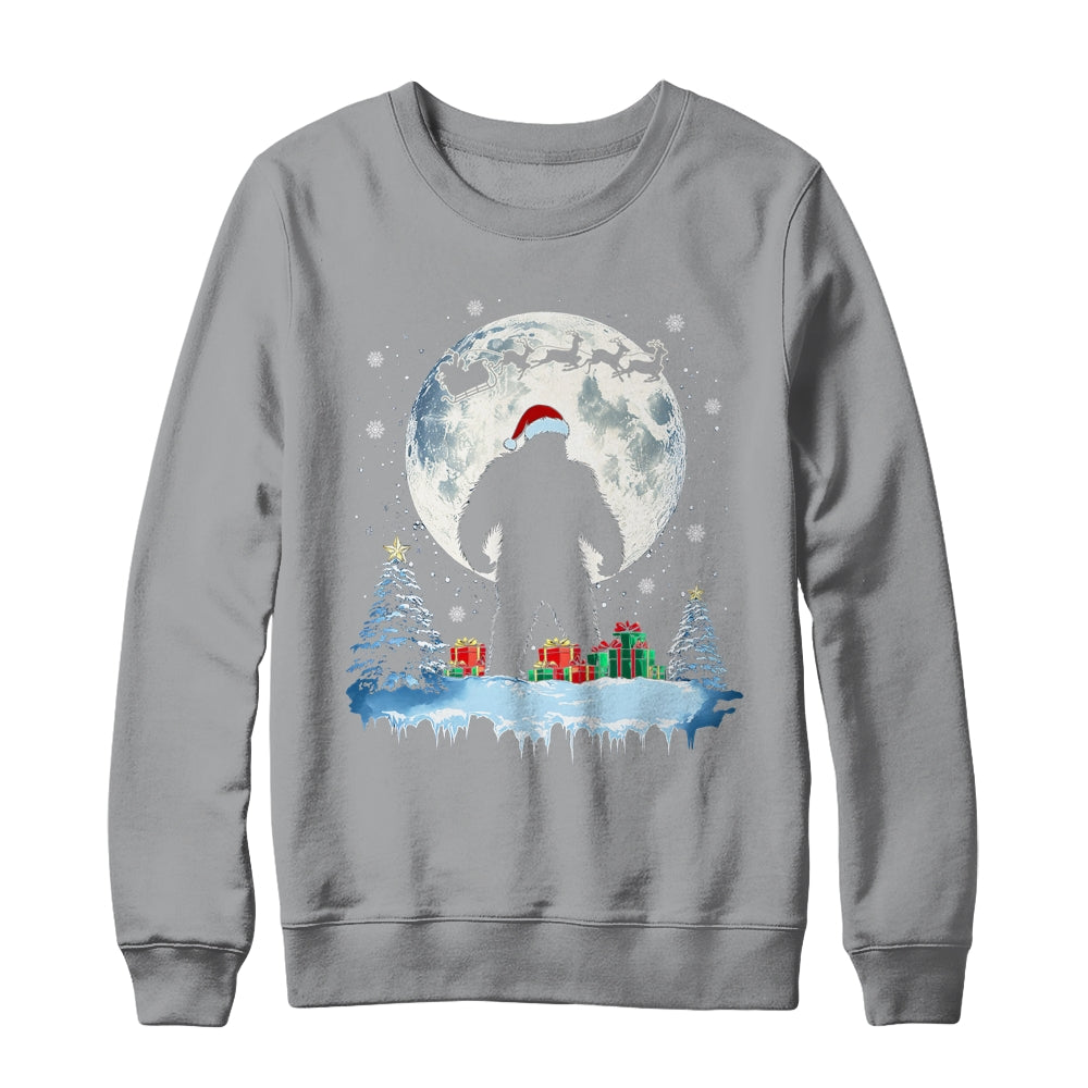 Christmas Bigfoot Santa Hat Tree Sleigh Moon Reindeer Snow Shirt & Sweatshirt | siriusteestore