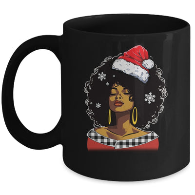 Christmas Black African American Santa Hat Xmas Afro Woman Mug | siriusteestore