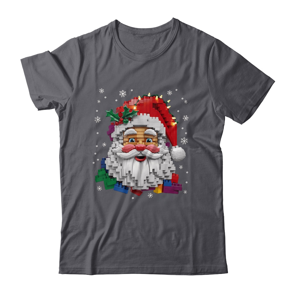 Christmas Builder Block Brick Building Santa Face Mens Boys Shirt & Sweatshirt | siriusteestore