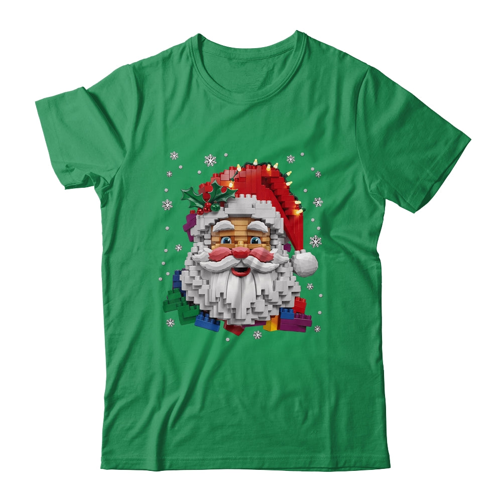 Christmas Builder Block Brick Building Santa Face Mens Boys Shirt & Sweatshirt | siriusteestore
