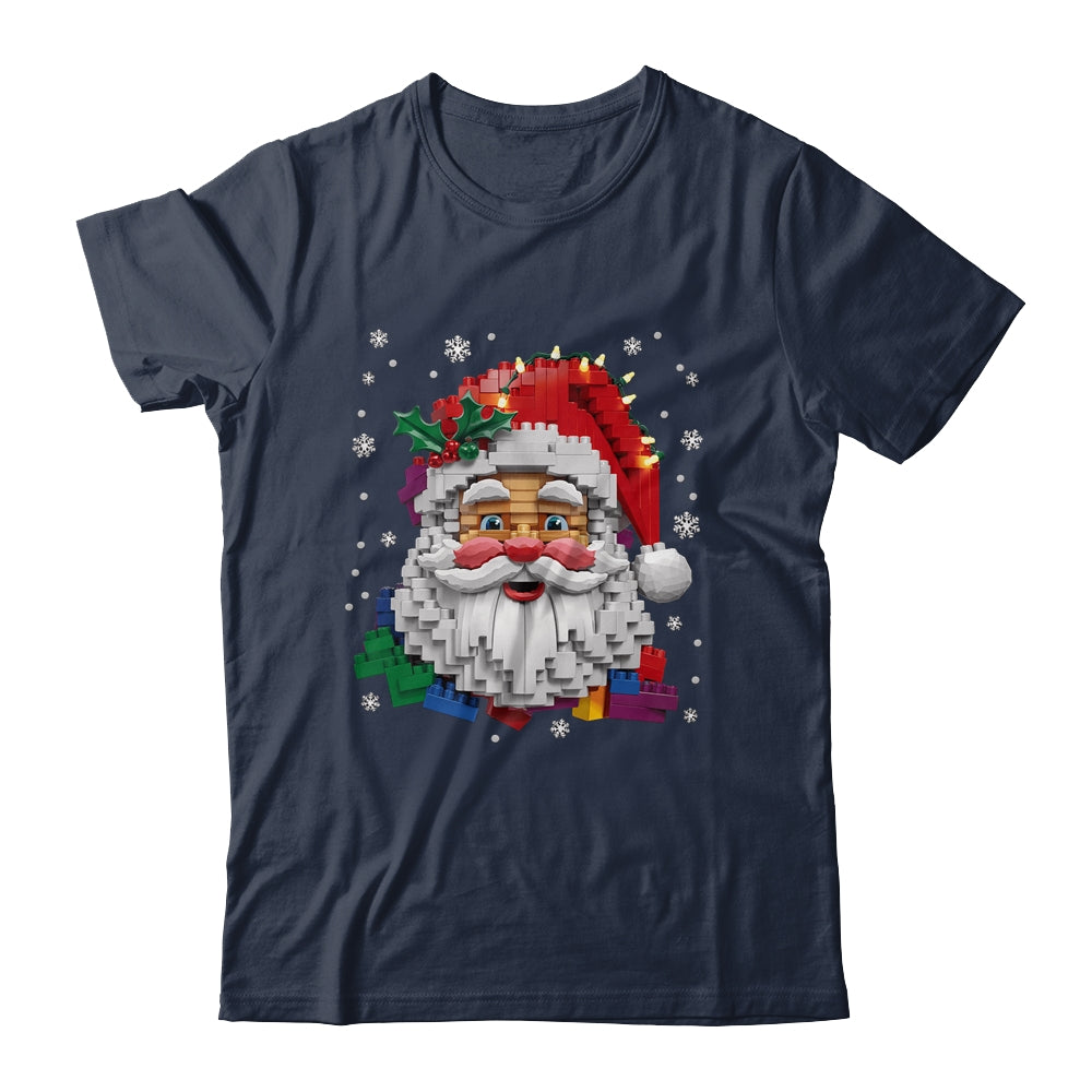 Christmas Builder Block Brick Building Santa Face Mens Boys Shirt & Sweatshirt | siriusteestore