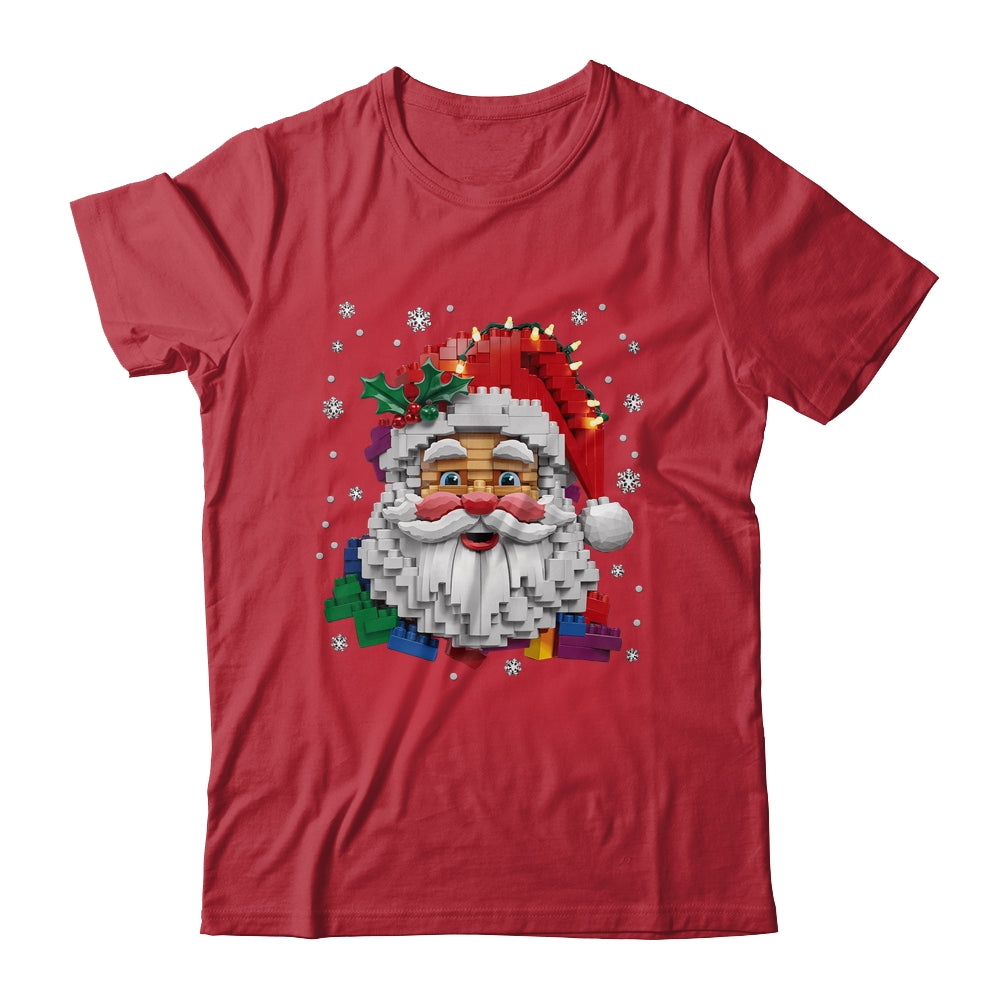 Christmas Builder Block Brick Building Santa Face Mens Boys Shirt & Sweatshirt | siriusteestore