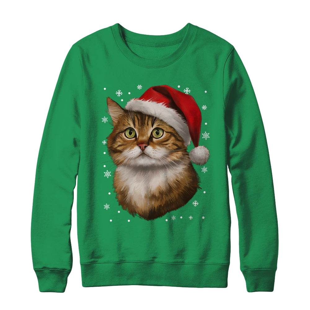 Christmas Cat Snow Xmas Graphic Cute Cat Lover Men Women Shirt & Sweatshirt | siriusteestore