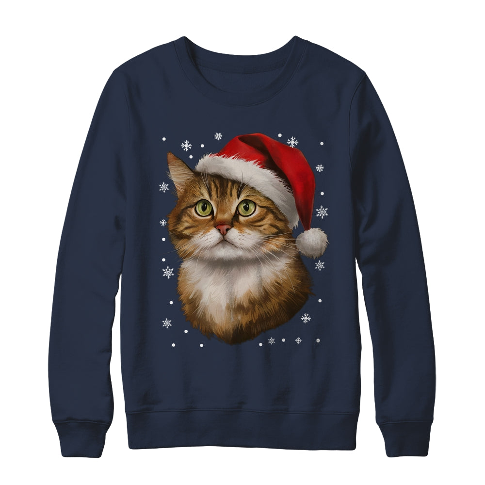 Christmas Cat Snow Xmas Graphic Cute Cat Lover Men Women Shirt & Sweatshirt | siriusteestore