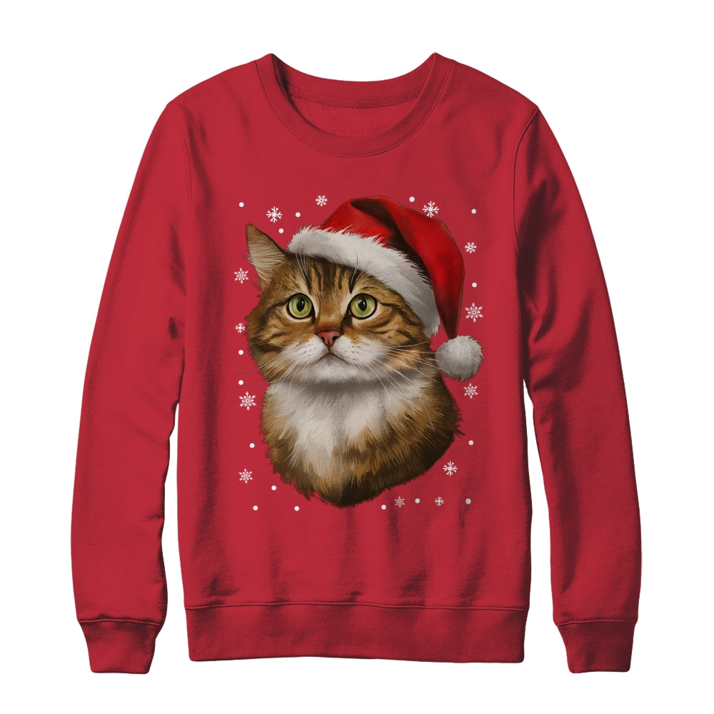 Christmas Cat Snow Xmas Graphic Cute Cat Lover Men Women Shirt & Sweatshirt | siriusteestore