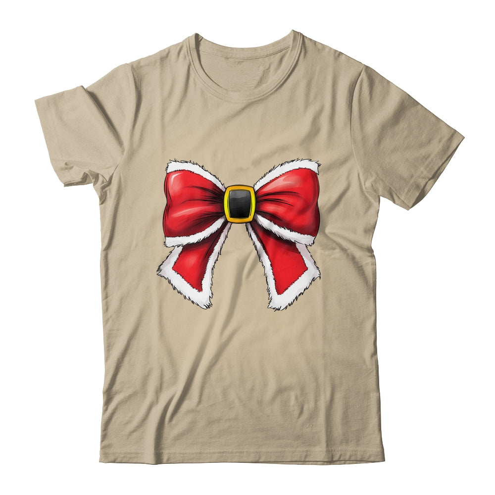 Christmas Coquette Bow Christmas Santa Bow Christmas Design Shirt & Sweatshirt | siriusteestore