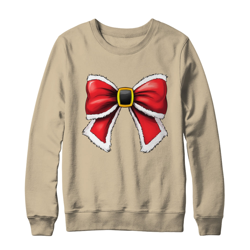 Christmas Coquette Bow Christmas Santa Bow Christmas Design Shirt & Sweatshirt | siriusteestore