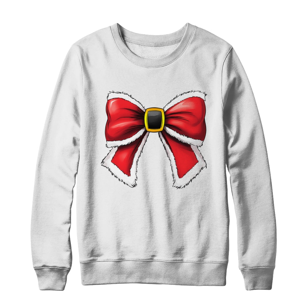 Christmas Coquette Bow Christmas Santa Bow Christmas Design Shirt & Sweatshirt | siriusteestore