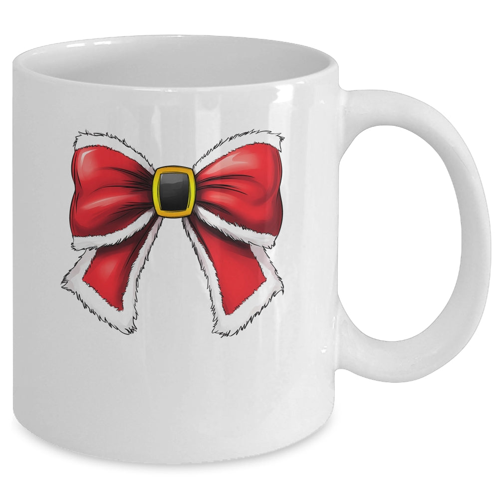 Christmas Coquette Bow Christmas Santa Bow Christmas Design Mug | siriusteestore