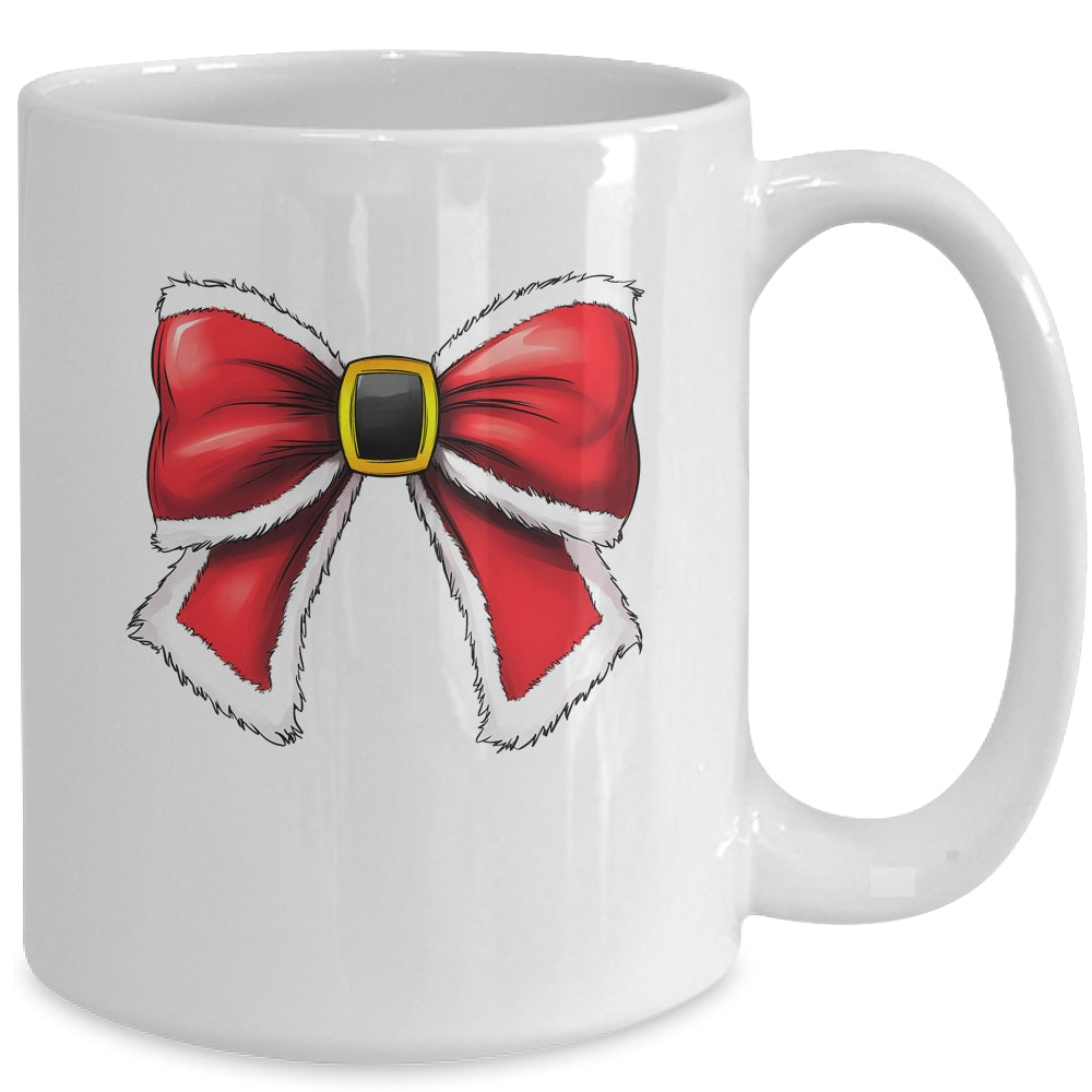 Christmas Coquette Bow Christmas Santa Bow Christmas Design Mug | siriusteestore