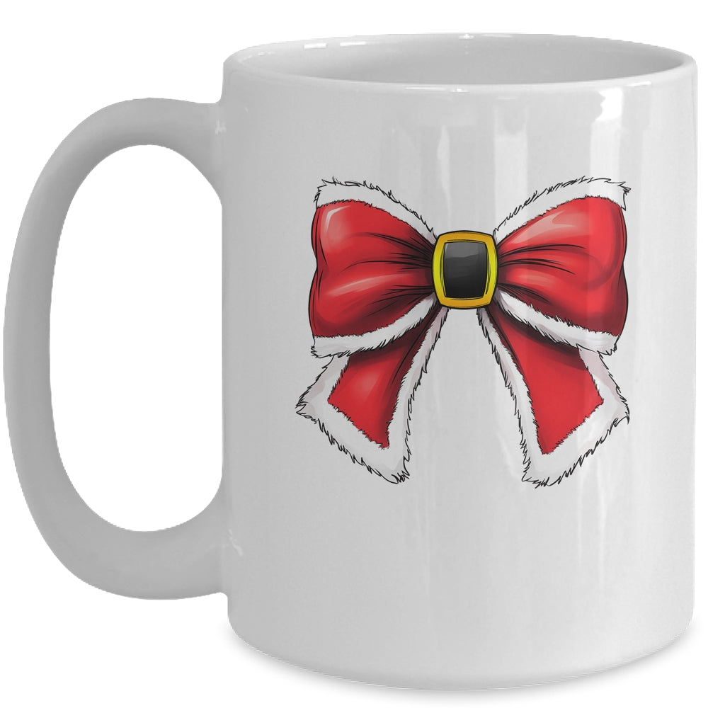 Christmas Coquette Bow Christmas Santa Bow Christmas Design Mug | siriusteestore