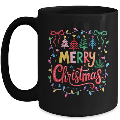 Christmas Coquette Bow Merry Christmas Tree Women Girls Mug | siriusteestore