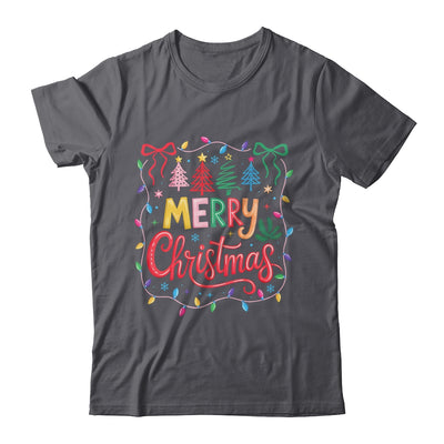 Christmas Coquette Bow Merry Christmas Tree Women Girls Shirt & Sweatshirt | siriusteestore