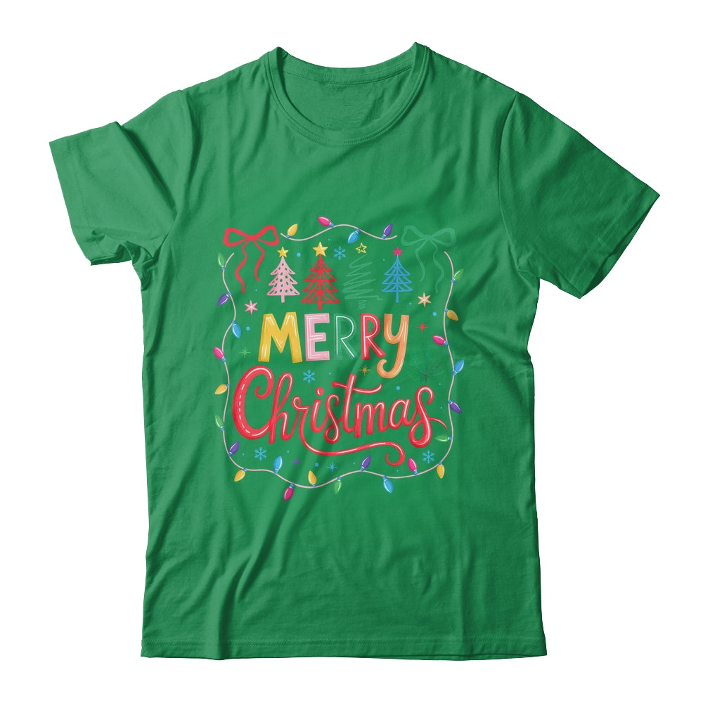 Christmas Coquette Bow Merry Christmas Tree Women Girls Shirt & Sweatshirt | siriusteestore