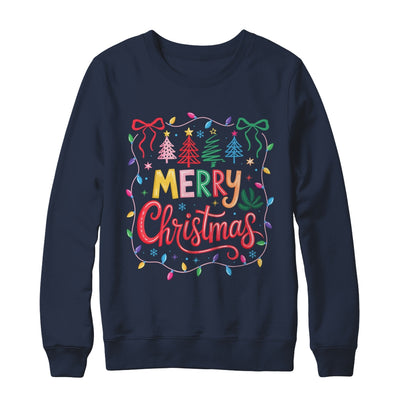 Christmas Coquette Bow Merry Christmas Tree Women Girls Shirt & Sweatshirt | siriusteestore