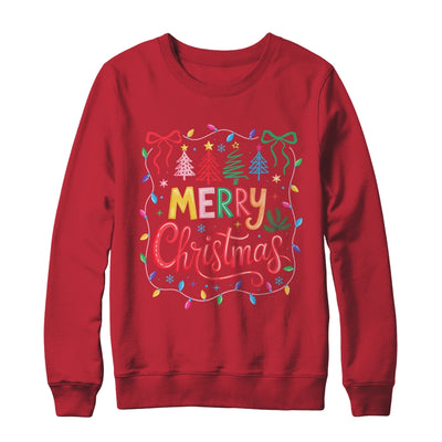 Christmas Coquette Bow Merry Christmas Tree Women Girls Shirt & Sweatshirt | siriusteestore