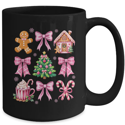 Christmas Coquette Bow Pink Gingerbread Xmas Girls Holiday Mug | siriusteestore