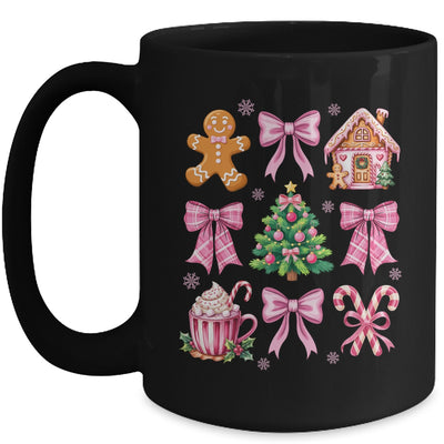 Christmas Coquette Bow Pink Gingerbread Xmas Girls Holiday Mug | siriusteestore