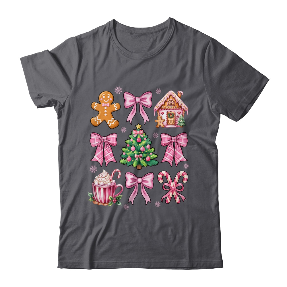 Christmas Coquette Bow Pink Gingerbread Xmas Girls Holiday Shirt & Sweatshirt | siriusteestore