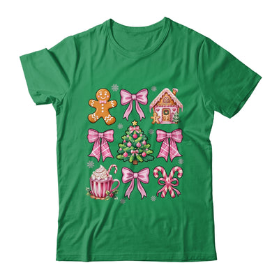 Christmas Coquette Bow Pink Gingerbread Xmas Girls Holiday Shirt & Sweatshirt | siriusteestore