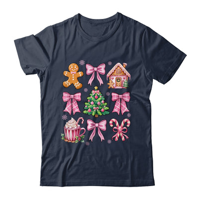 Christmas Coquette Bow Pink Gingerbread Xmas Girls Holiday Shirt & Sweatshirt | siriusteestore