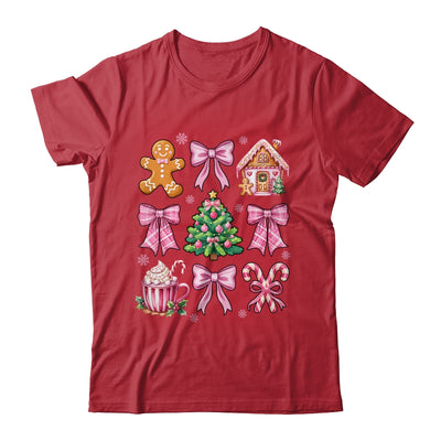 Christmas Coquette Bow Pink Gingerbread Xmas Girls Holiday Shirt & Sweatshirt | siriusteestore