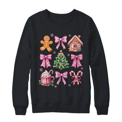 Christmas Coquette Bow Pink Gingerbread Xmas Girls Holiday Shirt & Sweatshirt | siriusteestore