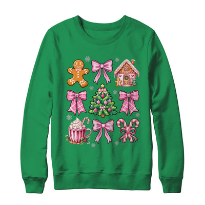 Christmas Coquette Bow Pink Gingerbread Xmas Girls Holiday Shirt & Sweatshirt | siriusteestore