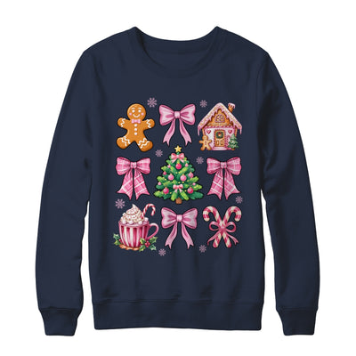 Christmas Coquette Bow Pink Gingerbread Xmas Girls Holiday Shirt & Sweatshirt | siriusteestore