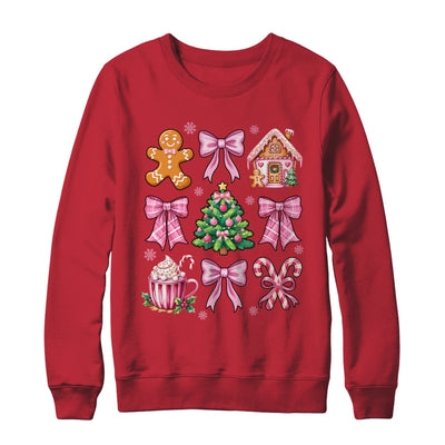 Christmas Coquette Bow Pink Gingerbread Xmas Girls Holiday Shirt & Sweatshirt | siriusteestore