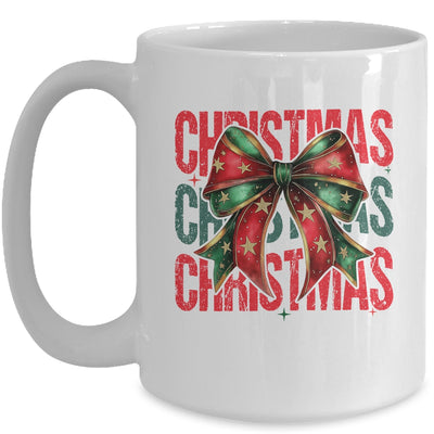 Christmas Coquette Bow Retro Christmas Season Girls Women Mug | siriusteestore