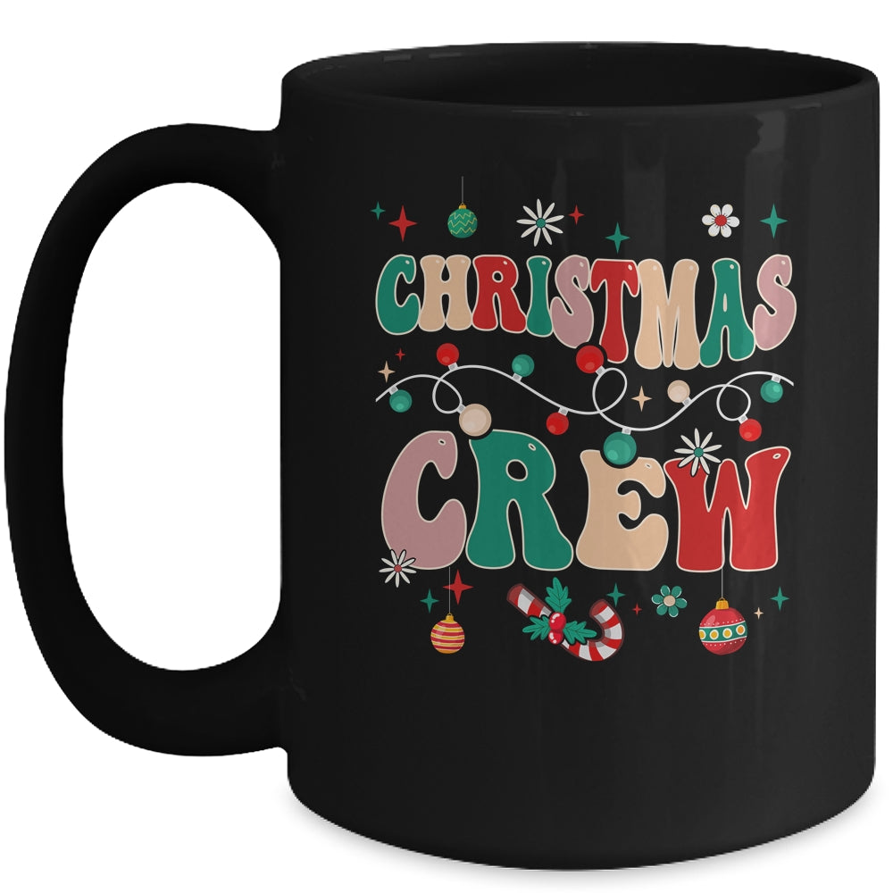 Christmas Crew Xmas Lights Happy Holiday Women Girl Groovy Mug | siriusteestore