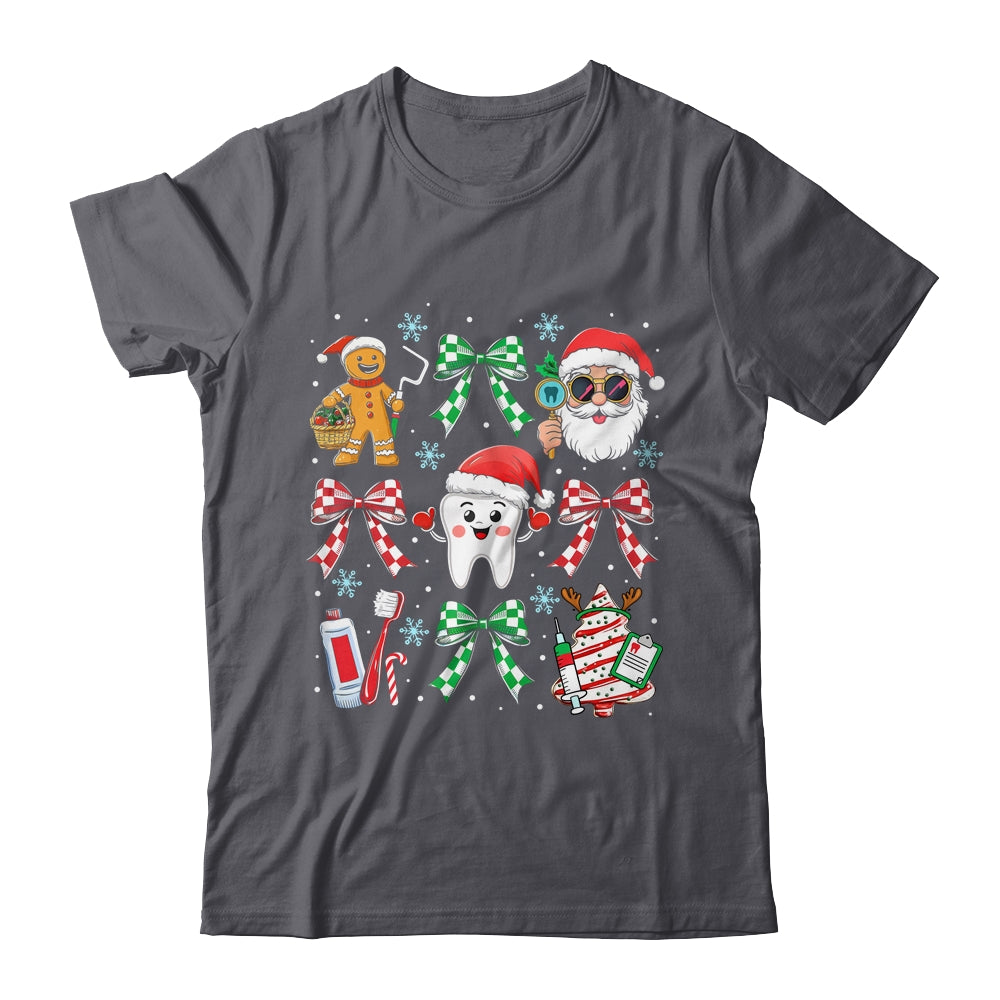 Christmas Dental Squad Crew Dentist Assistant Bow Coquette Shirt & Sweatshirt | siriusteestore