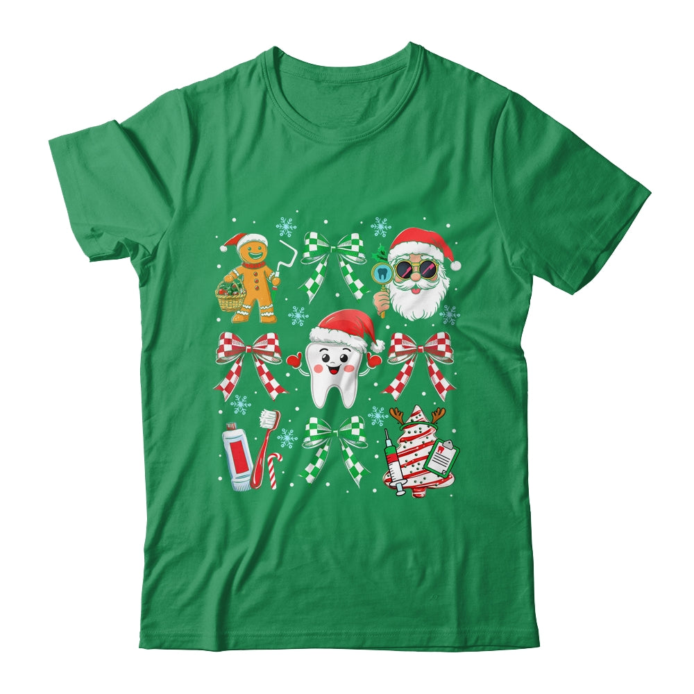 Christmas Dental Squad Crew Dentist Assistant Bow Coquette Shirt & Sweatshirt | siriusteestore