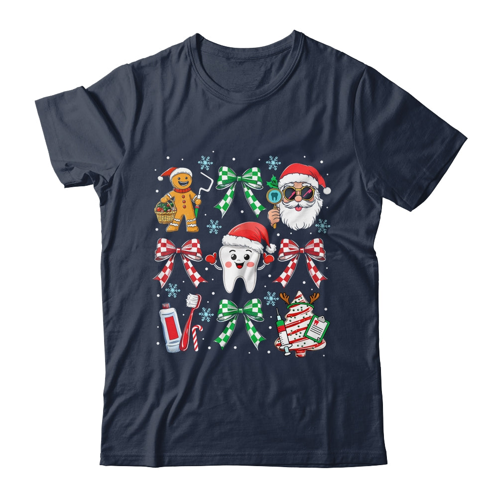Christmas Dental Squad Crew Dentist Assistant Bow Coquette Shirt & Sweatshirt | siriusteestore