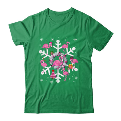 Christmas Flamingo Santa Hat Xmas Lights Flamingo Snowflakes Shirt & Sweatshirt | siriusteestore