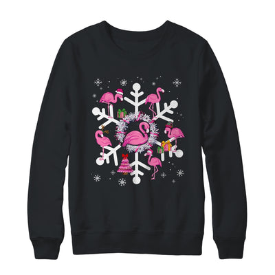 Christmas Flamingo Santa Hat Xmas Lights Flamingo Snowflakes Shirt & Sweatshirt | siriusteestore