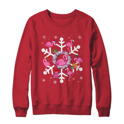 Christmas Flamingo Santa Hat Xmas Lights Flamingo Snowflakes Shirt & Sweatshirt | siriusteestore