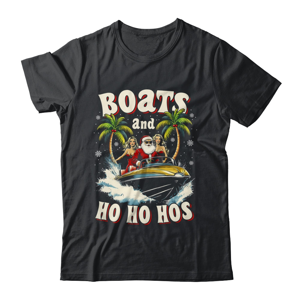 Christmas Funny Santa Boats And Ho Ho Hos Boat Captain Men Shirt & Sweatshirt | siriusteestore