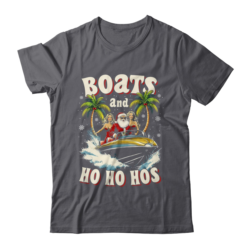 Christmas Funny Santa Boats And Ho Ho Hos Boat Captain Men Shirt & Sweatshirt | siriusteestore