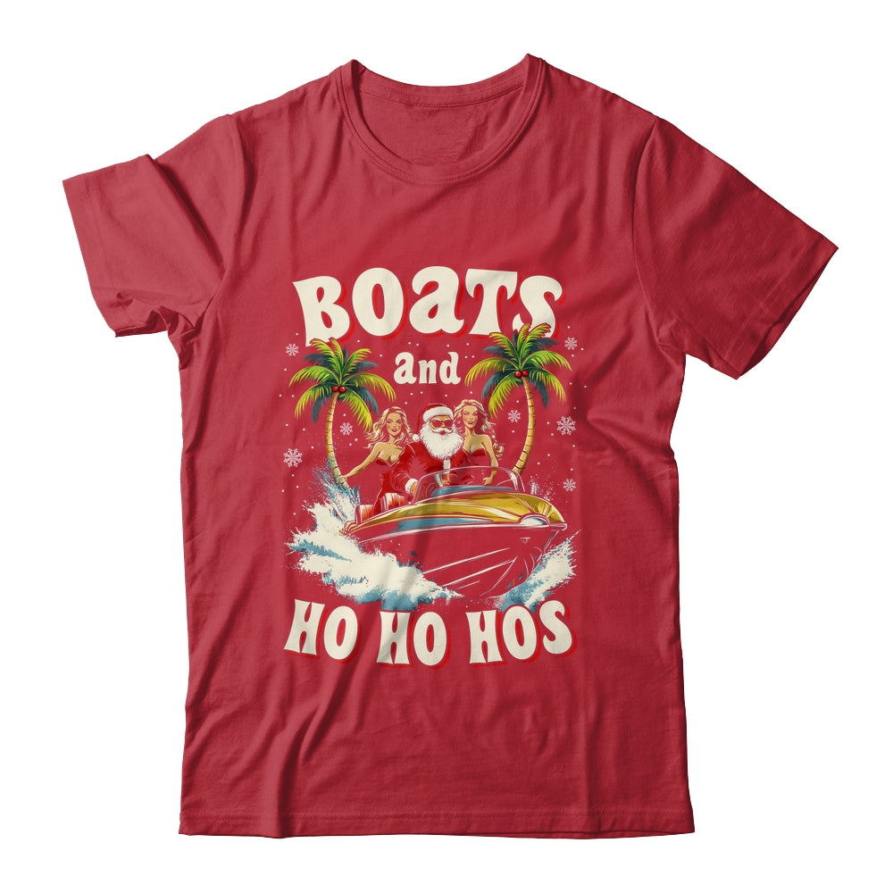Christmas Funny Santa Boats And Ho Ho Hos Boat Captain Men Shirt & Sweatshirt | siriusteestore