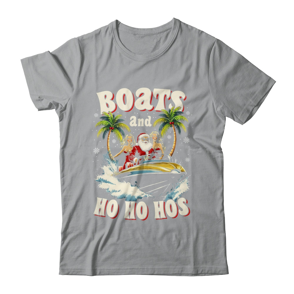 Christmas Funny Santa Boats And Ho Ho Hos Boat Captain Men Shirt & Sweatshirt | siriusteestore