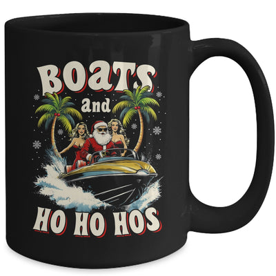 Christmas Funny Santa Boats And Ho Ho Hos Boat Captain Men Mug | siriusteestore