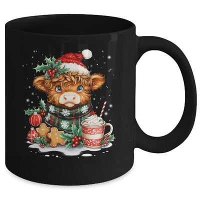 Christmas Highland Cow Cute Cow Lover Santa Hat Xmas Women Mug | siriusteestore