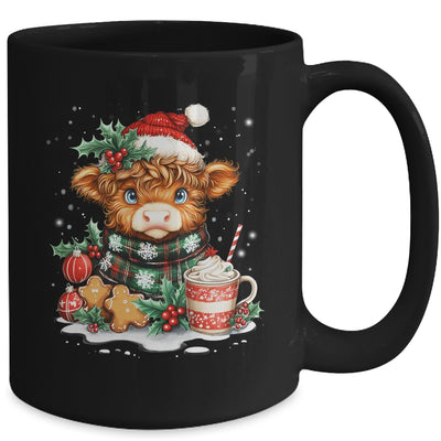 Christmas Highland Cow Cute Cow Lover Santa Hat Xmas Women Mug | siriusteestore