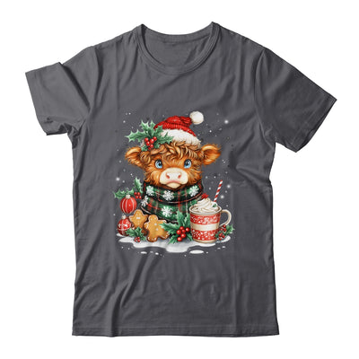 Christmas Highland Cow Cute Cow Lover Santa Hat Xmas Women Shirt & Sweatshirt | siriusteestore